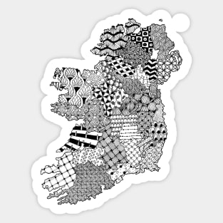 Ireland Doodle Map (for light backgrounds) Sticker